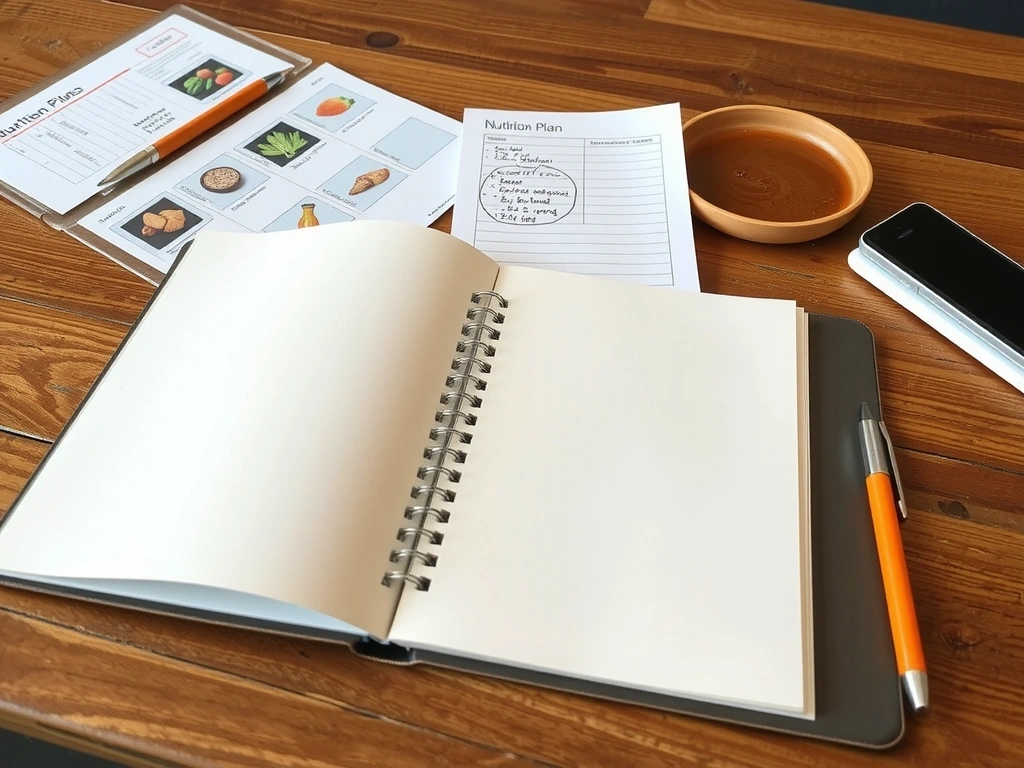 Papiermappe mit Ernährungsplänen